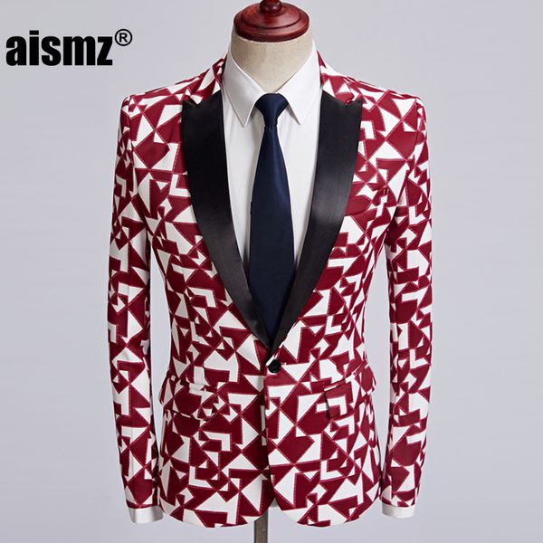 aismz plus size mens red triangle pattern casual fashion suit jacket new slim fit blazer design british style mariage clothing, White;black
aismz plus size mens red triangle pattern casual fashion suit jacket new slim fit blazer design british style mariage clothing, White;black