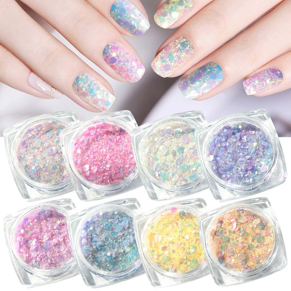 8box sunlight sensitive nail glitter powder pchromic changing colors sand nail polish hexagon flake manicure decor la913, Silver;gold
8box sunlight sensitive nail glitter powder pchromic changing colors sand nail polish hexagon flake manicure decor la913, Silver;gold