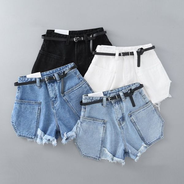 summer korean fashion jeans high waist pocket raw denim shorts with belt women lift hip pants, Blue
summer korean fashion jeans high waist pocket raw denim shorts with belt women lift hip pants, Blue