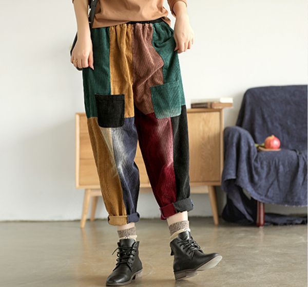 autumn winter corduroy pants retro women loose corduroy trousers 2019 new elastic waist patchwork vintage ladies pants, Black;white
autumn winter corduroy pants retro women loose corduroy trousers 2019 new elastic waist patchwork vintage ladies pants, Black;white