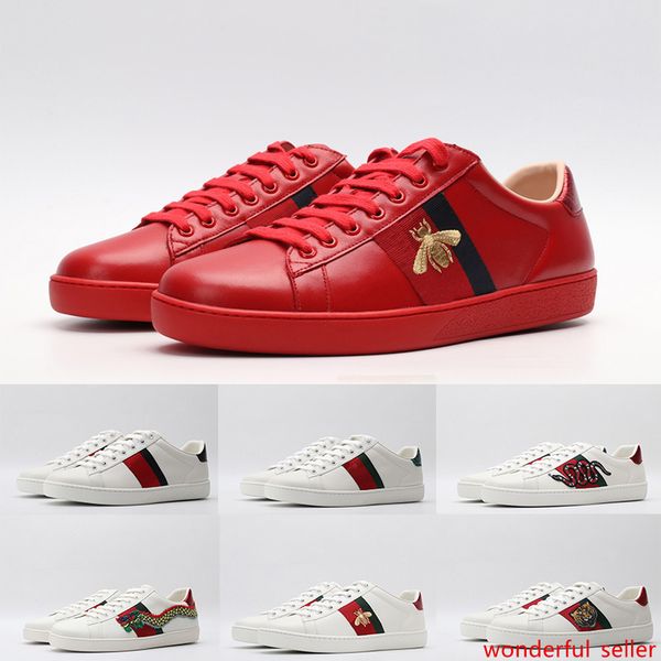 2020 ace designer shoes men women luxury triple black white leather casual shoes vintage star stripe snake bee sneakers platform trainers
2020 ace designer shoes men women luxury triple black white leather casual shoes vintage star stripe snake bee sneakers platform trainers