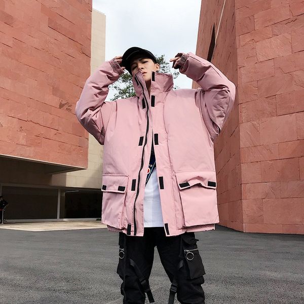 design solid winter jacket men hip hop loose stand collar coat men thick warm streetwear clothes casual outwear, Black
design solid winter jacket men hip hop loose stand collar coat men thick warm streetwear clothes casual outwear, Black