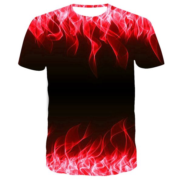 digital printing burning flame 3dt shirt, White;black