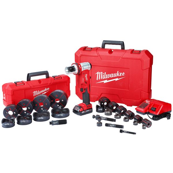 Milwaukee 2677 23 18 volt 4 inch 6 ton m18 forcelogic knockout tool kit