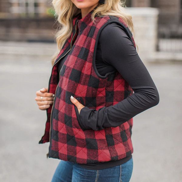 cute women's plaid coats high neck sleeveless vest pullover blouse shirts coat winter vest chaquetas mujer 2019, Black;white
cute women's plaid coats high neck sleeveless vest pullover blouse shirts coat winter vest chaquetas mujer 2019, Black;white
