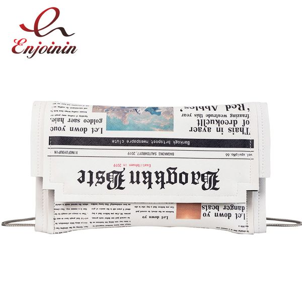 fashion newspaper print design women casual envelope bag day clutches chain purse crossbody messenger bag shoulder bag handbag t200223
fashion newspaper print design women casual envelope bag day clutches chain purse crossbody messenger bag shoulder bag handbag t200223