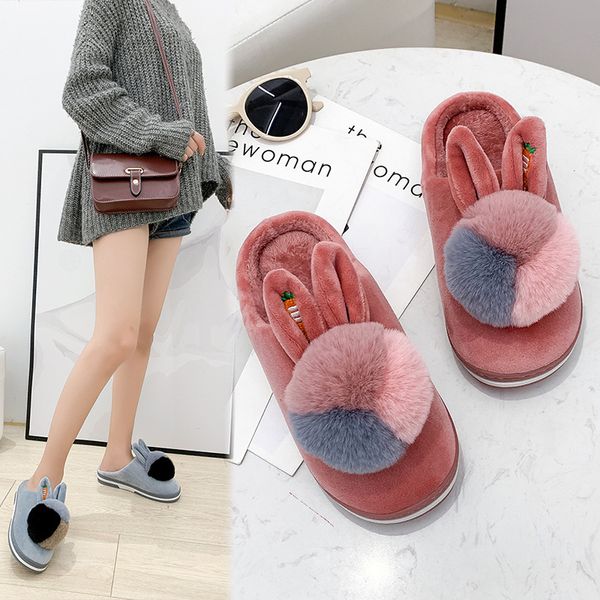 new fur slippers women's 2019 autumn winter cute home baghead cotton slippers warm casual ear women, Black
new fur slippers women's 2019 autumn winter cute home baghead cotton slippers warm casual ear women, Black