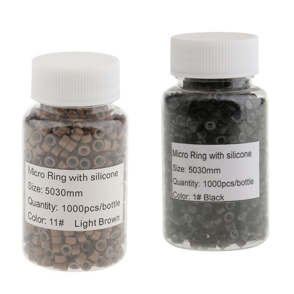 2 bottles light brown/ black 5mm silicone lined micro-ring links beads linkies for i tip stick hair extension 1000pieces/bottle
2 bottles light brown/ black 5mm silicone lined micro-ring links beads linkies for i tip stick hair extension 1000pieces/bottle