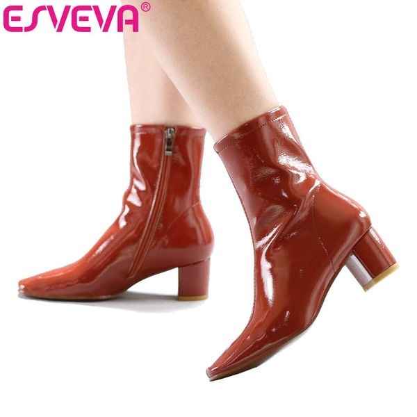 esveva 2020 western brown zipper women ankle boots pointed toe autumn shoes black square med heel platform boots big size 34-43
esveva 2020 western brown zipper women ankle boots pointed toe autumn shoes black square med heel platform boots big size 34-43