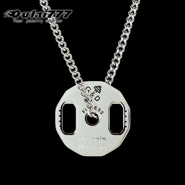 oulai777 barbell necklace mens stainless steel fitness barbell piece necklaces pendant gold chains necklace sports accessories, Silver
oulai777 barbell necklace mens stainless steel fitness barbell piece necklaces pendant gold chains necklace sports accessories, Silver