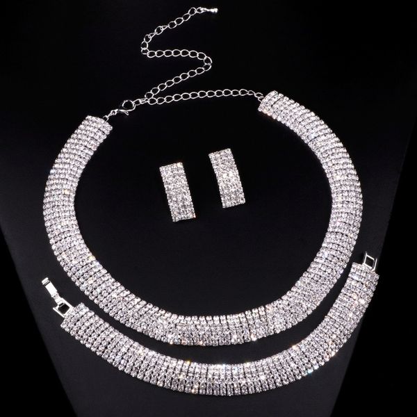 3pcs/set luxury wedding jewelry sets silver color crystal round necklace earrings bracelets sets bridal jewelry for women tz005
3pcs/set luxury wedding jewelry sets silver color crystal round necklace earrings bracelets sets bridal jewelry for women tz005