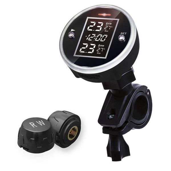 wireless motorcycle tire pressure alarm monitor system tpms lcd display motor 2 external sensor temperature alarm
wireless motorcycle tire pressure alarm monitor system tpms lcd display motor 2 external sensor temperature alarm