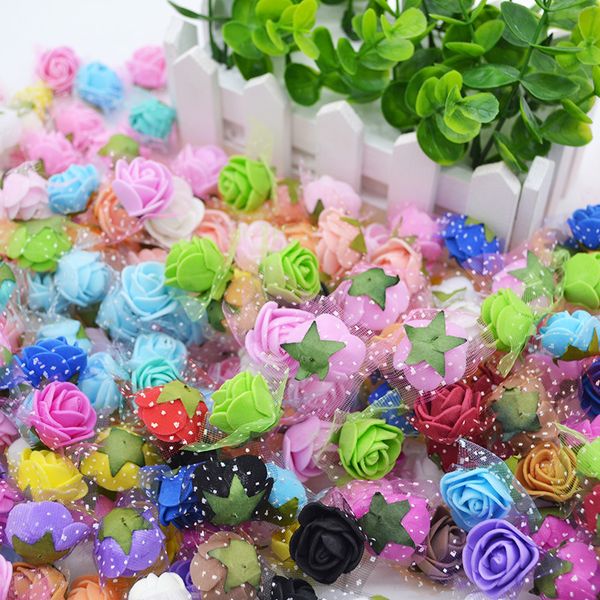 50pcs 2cm mini pe foam rose artificial silk flower heads with leaves handmade bouquet diy wreath supplies wedding party decor 
50pcs 2cm mini pe foam rose artificial silk flower heads with leaves handmade bouquet diy wreath supplies wedding party decor