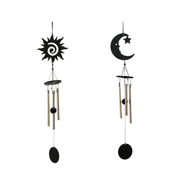 2pcs 3-tube metal lucky bell oriental hanging wind chime feng shui decor