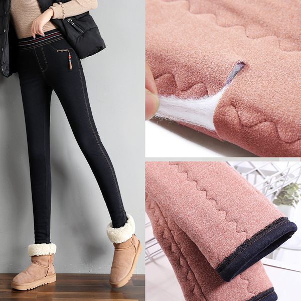 autumn and winter velvet thickened jeans korean new ultra-high waistband down cotton warm full length pants, Blue
autumn and winter velvet thickened jeans korean new ultra-high waistband down cotton warm full length pants, Blue