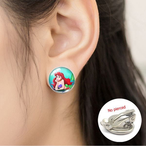 2019 new no pierced earring clip little mermaid and cartoon fashion cute lovely mermaid glass pendants gifts for girls, Silver
2019 new no pierced earring clip little mermaid and cartoon fashion cute lovely mermaid glass pendants gifts for girls, Silver