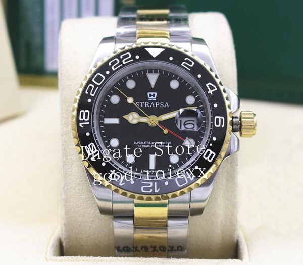 luxury mens black ceramic bezel mechanical 2813 watch 116713 steel gold watches men sapphire chronometer gmt 116719 dive date wristwatches, Slivery;brown
luxury mens black ceramic bezel mechanical 2813 watch 116713 steel gold watches men sapphire chronometer gmt 116719 dive date wristwatches, Slivery;brown