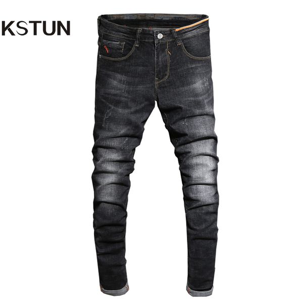 2017 autumn jeans men black skinny denim pants fashion desinger clothing cotton high stretch slim fit long trousers man homme 38, Blue
2017 autumn jeans men black skinny denim pants fashion desinger clothing cotton high stretch slim fit long trousers man homme 38, Blue