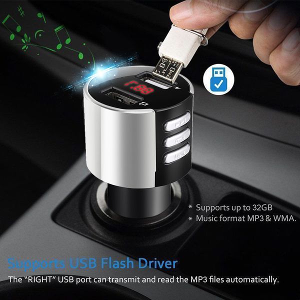 1pc usb charger car bluetooth led screen fm transmitter wireless radio adapter mp3 player 3.4a silver
1pc usb charger car bluetooth led screen fm transmitter wireless radio adapter mp3 player 3.4a silver