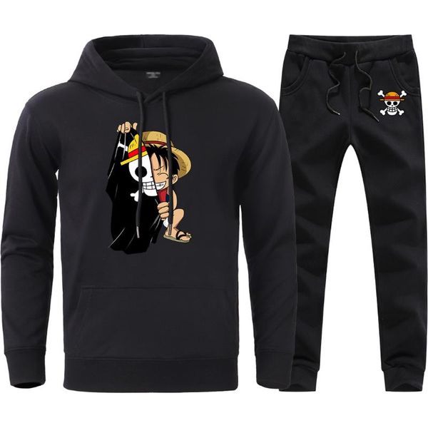 one piece luffy print sportswear hooded streetwear men 2020 winter casual fitness sweatshirt sweatpant sets man 2 pics tracksuit, Black
one piece luffy print sportswear hooded streetwear men 2020 winter casual fitness sweatshirt sweatpant sets man 2 pics tracksuit, Black