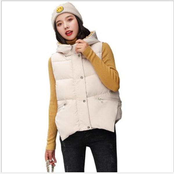 solid color women vest autumn winter 2019 down cotton waistcoat female short windproof warm vest sleeveless hooded overcoat h210, Black;white
solid color women vest autumn winter 2019 down cotton waistcoat female short windproof warm vest sleeveless hooded overcoat h210, Black;white