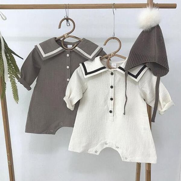 ins infant toddler cotton linen sailor collar rompers simple baby girl japan and south korea rompers, Blue
ins infant toddler cotton linen sailor collar rompers simple baby girl japan and south korea rompers, Blue