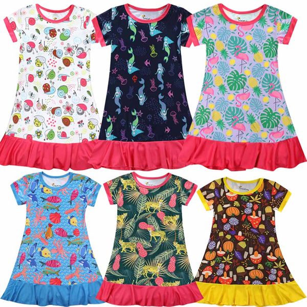 girls summer nightwear children cartoon animal printing unicorn pijamas kids sleepwear nightgowns for girls, Blue;red
girls summer nightwear children cartoon animal printing unicorn pijamas kids sleepwear nightgowns for girls, Blue;red