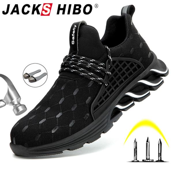 jackshibo men work safety shoes breathable air mesh work boots steel toe cap anti-smashing construction safety sneakers, Black
jackshibo men work safety shoes breathable air mesh work boots steel toe cap anti-smashing construction safety sneakers, Black
