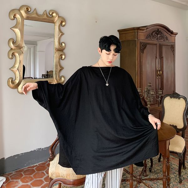 men oversize short sleeve loose black t-shirt male streetwear hip hop punk gothic casual t shirt dress tees shirts cloak, White;black
men oversize short sleeve loose black t-shirt male streetwear hip hop punk gothic casual t shirt dress tees shirts cloak, White;black