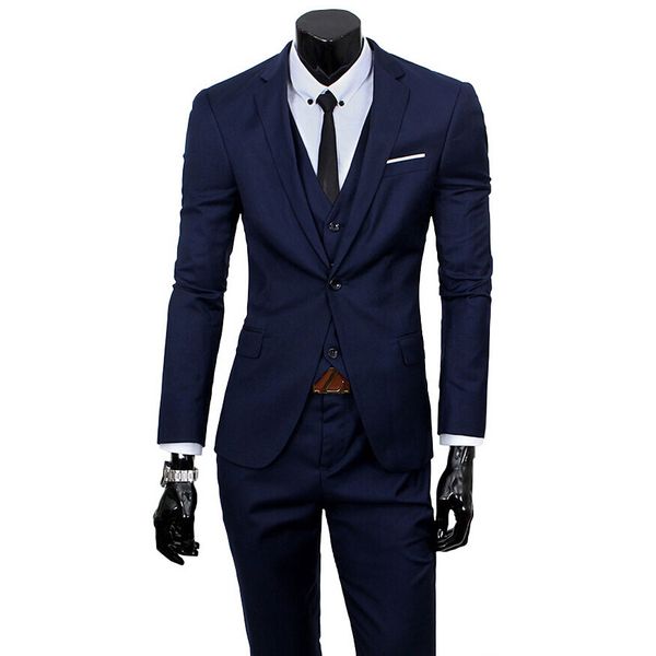 three piece navy blue evening party men suits notch lapel trim fit custom made wedding tuxedos (jacket + pants + vest+tie)w:164, Black;gray
three piece navy blue evening party men suits notch lapel trim fit custom made wedding tuxedos (jacket + pants + vest+tie)w:164, Black;gray