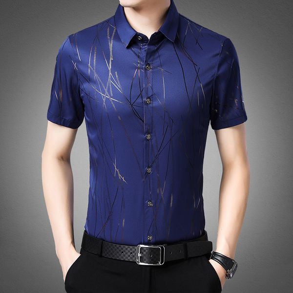 men shirts fashion short sleeve single-breasted flower print slim fit clothes male summer polyester clothes, White;black
men shirts fashion short sleeve single-breasted flower print slim fit clothes male summer polyester clothes, White;black