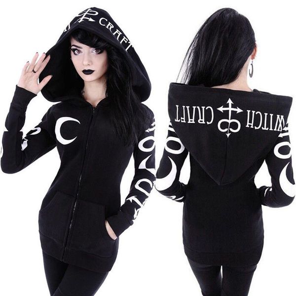 women fashion gothic punk long sleeve letter printed hoodie ladies vintage zipper hooded coat sweatshirt sport, Black;brown
women fashion gothic punk long sleeve letter printed hoodie ladies vintage zipper hooded coat sweatshirt sport, Black;brown
