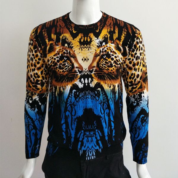 creative cheetah head pattern leopard printing pullover knitted sweater autumn 2018 high-quality cotton soft elastic sweater men, White;black
creative cheetah head pattern leopard printing pullover knitted sweater autumn 2018 high-quality cotton soft elastic sweater men, White;black