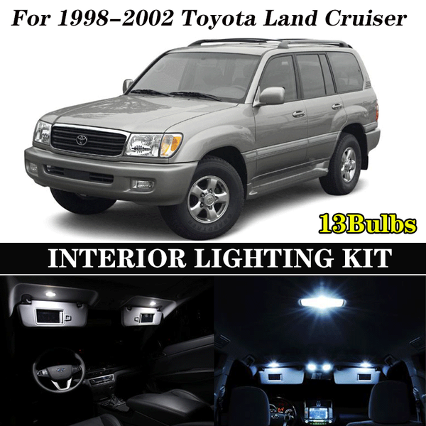 

13pcs white bulb led car light interior kit for 1998-2002 land cruiser map dome trunk glove box lamp