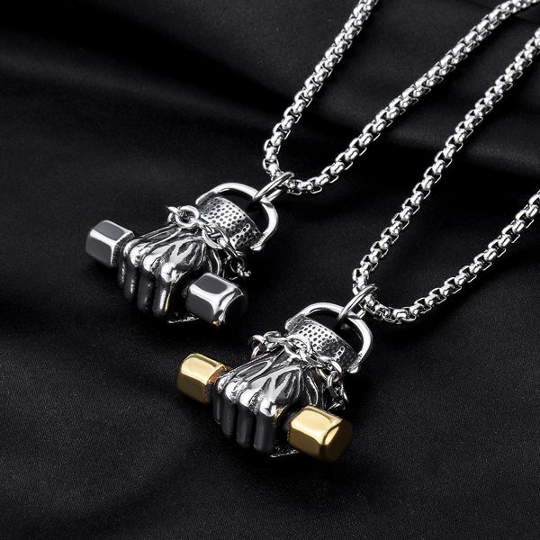 новый дизайн одежды мужчины steel holding гантели ожерелье из нержавеющей hip hop ювелирных 70см long link chain punk дизайнерская ожерелье, Silver
новый дизайн одежды мужчины steel holding гантели ожерелье из нержавеющей hip hop ювелирных 70см long link chain punk дизайнерская ожерелье, Silver
