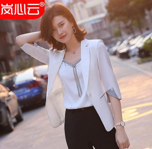 2020 new summer fashion elegant ladies women blazer fruit green black white color female spring coat workwear clothing, White;black
2020 new summer fashion elegant ladies women blazer fruit green black white color female spring coat workwear clothing, White;black