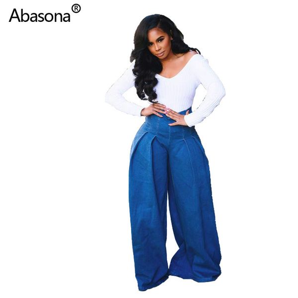 2019 women summer wide leg jeans vintage classic loose long boho pants fashion denim trousers elastic beach pants plus size, Blue
2019 women summer wide leg jeans vintage classic loose long boho pants fashion denim trousers elastic beach pants plus size, Blue