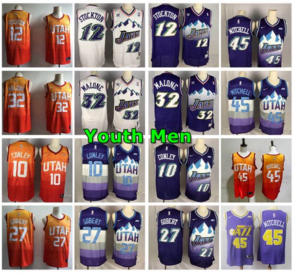 vintage mens youth utah jazz 12 john stockton 32 karl malon 45# donovan mitchell 10# mike conley 27# rudy gobert retro basketball jersey, Black;red
vintage mens youth utah jazz 12 john stockton 32 karl malon 45# donovan mitchell 10# mike conley 27# rudy gobert retro basketball jersey, Black;red
