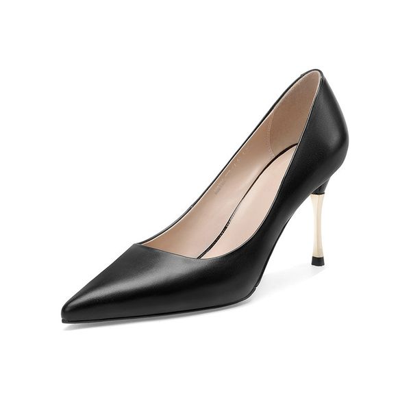 2019 spring high heels shoes women pumps genuine leather party wedding shoes woman pointed toe prom winter, Black
2019 spring high heels shoes women pumps genuine leather party wedding shoes woman pointed toe prom winter, Black