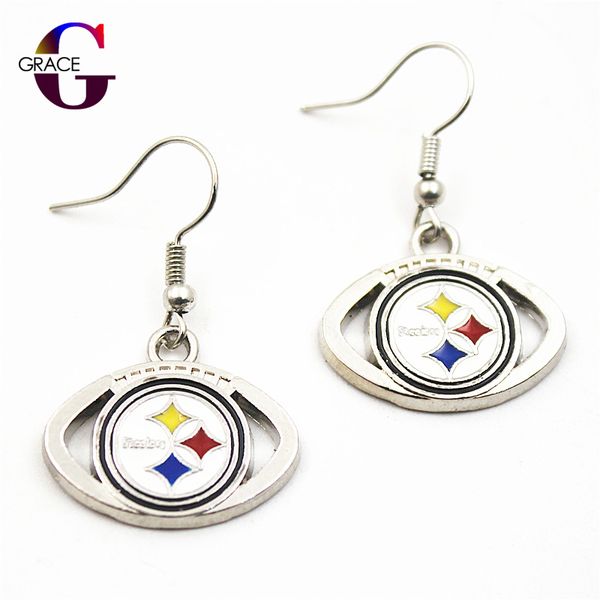 10 pair fashion football team sports earring charms long ear hook drop earrings for women men diy jewelry, Golden;silver 
10 pair fashion football team sports earring charms long ear hook drop earrings for women men diy jewelry, Golden;silver