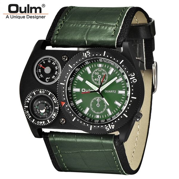 oulm hp4094 army green sport men's watches wide strap casual male quartz watch decorative compass thermometer men wristwatch, Slivery;brown
oulm hp4094 army green sport men's watches wide strap casual male quartz watch decorative compass thermometer men wristwatch, Slivery;brown