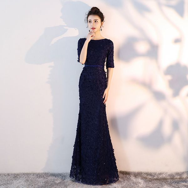 luxury beading lace evening dress half sleeves autumn winter dresses for evening party, White;black
luxury beading lace evening dress half sleeves autumn winter dresses for evening party, White;black