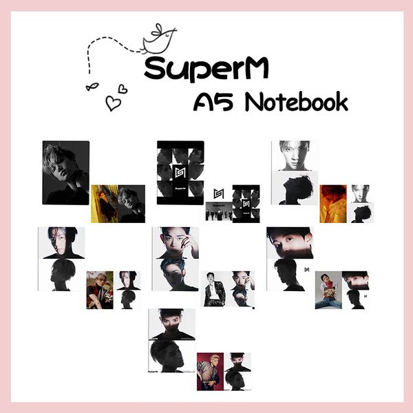 kpop superm mini a5 notebook k- taeyong mark lucas baekhyun ten taemin kai rubber-jacketed notebook fan gift collection, Blue;slivery
kpop superm mini a5 notebook k- taeyong mark lucas baekhyun ten taemin kai rubber-jacketed notebook fan gift collection, Blue;slivery