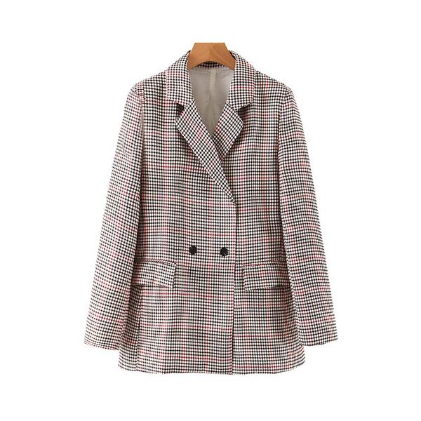 vintage stylish office lady double breasted houndstooth blazer coat women 2019 fashion long sleeve pockets chic plaid outerwear, White;black
vintage stylish office lady double breasted houndstooth blazer coat women 2019 fashion long sleeve pockets chic plaid outerwear, White;black
