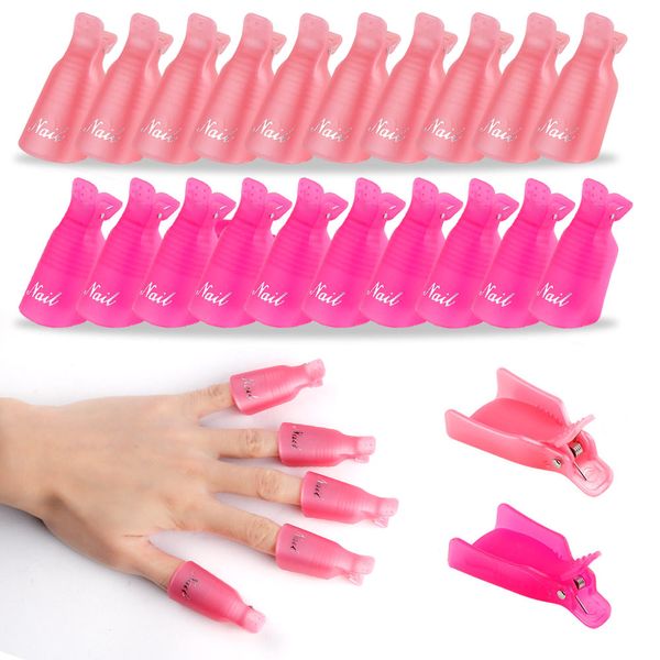 

10pcs plastic nail art soak off cap clips nail art tips for fingers uv gel polish remover wraps tools cleaner degreaser