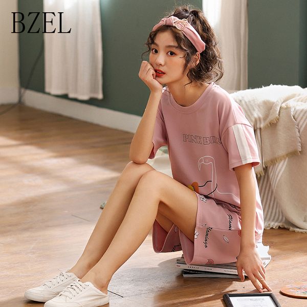 bzel pajamas sets women nightwear short sleeve cotton pijamas mujer leisure sleepwear suits casual cute homewear plus size -xxl, Blue;gray
bzel pajamas sets women nightwear short sleeve cotton pijamas mujer leisure sleepwear suits casual cute homewear plus size -xxl, Blue;gray