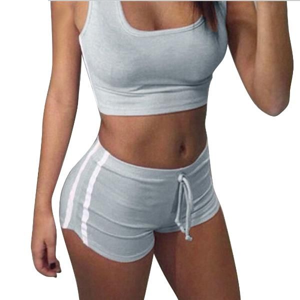 women 's set vest suit fashion streetwear 2pieces suit summer tracksuit for women pullover harajuku kawaii tank +short brand fine, Gray
women 's set vest suit fashion streetwear 2pieces suit summer tracksuit for women pullover harajuku kawaii tank +short brand fine, Gray