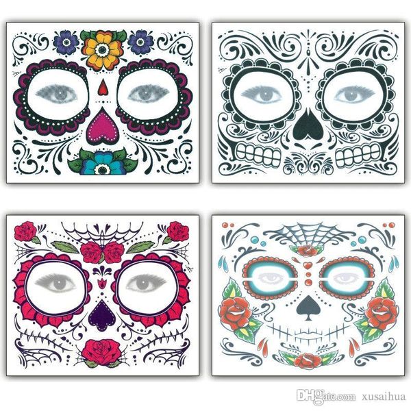 оптовые 4 стили 15x12.5cm водонепроницаемая экологическая стойка для лица art makeup face sticker для наклейки татуировки на хэллоуин
оптовые 4 стили 15x12.5cm водонепроницаемая экологическая стойка для лица art makeup face sticker для наклейки татуировки на хэллоуин