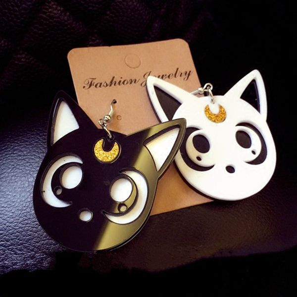 aomu cartoon harajuku anime sailor moon luna black cat dangle earrings lovely cosplay drop earrings acrylic jewelry for women, Silver
aomu cartoon harajuku anime sailor moon luna black cat dangle earrings lovely cosplay drop earrings acrylic jewelry for women, Silver