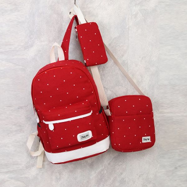 oeak 2019 canvas school three-piece bag set wave point three-piece student shoulder bag travel backpack
oeak 2019 canvas school three-piece bag set wave point three-piece student shoulder bag travel backpack